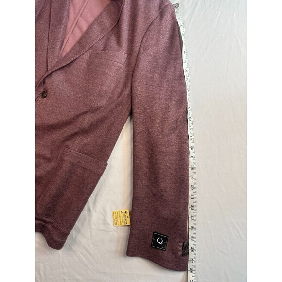 Q by Flynt Blazer Men 48R Jacket Suit Purple Burgundy 2 Button Single-Breasted - Picture 11 of 15